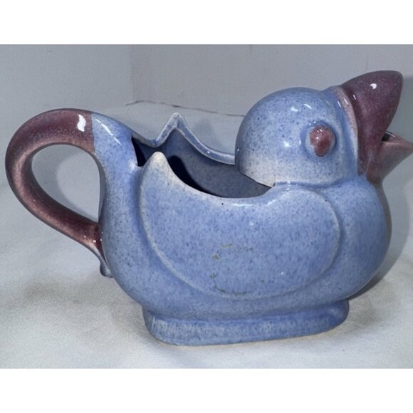 Vintage 1920s Japanese Duck Creamer Purple Blue Glaze - Picture 4 of 6